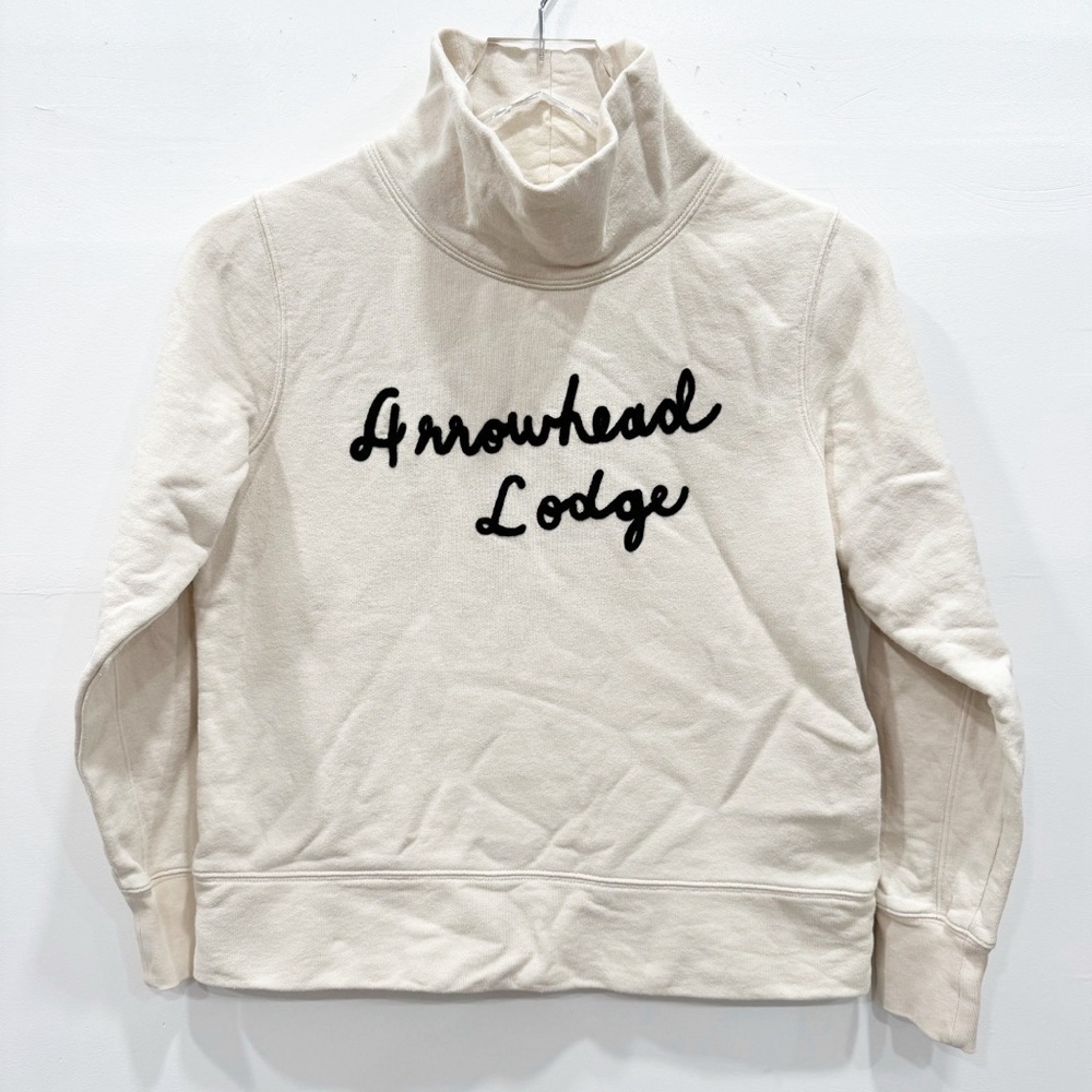 Madewell Arrowhead Lodge Funnel Neck Sweatshirt Small Cream